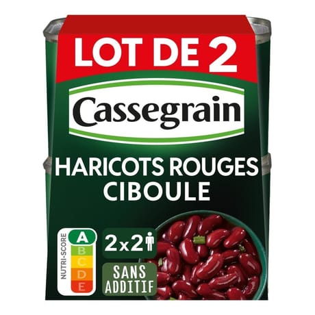 Cassegrain haricots rouges, touche de ciboule & cumin 1/2x2 500g
