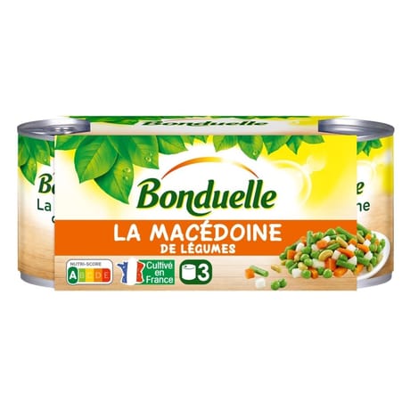 Bonduelle macédoine 1/4 lotx3 390g