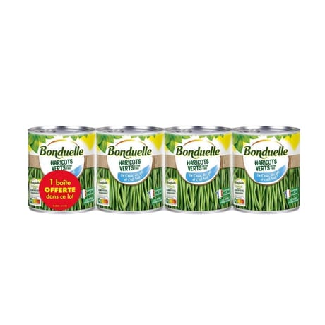 Bonduelle haricots verts extra fins rangés 4/4x4