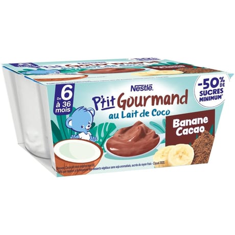 P'tit gourmand vegetal banane cacao dès 6mois 4x90g