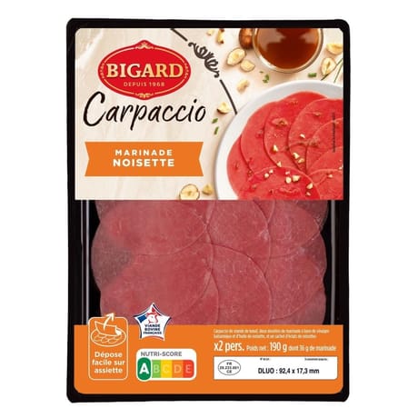 Carpaccio de boeuf aux noisettes et marinade vinaigre balsamique 190g Bigard
