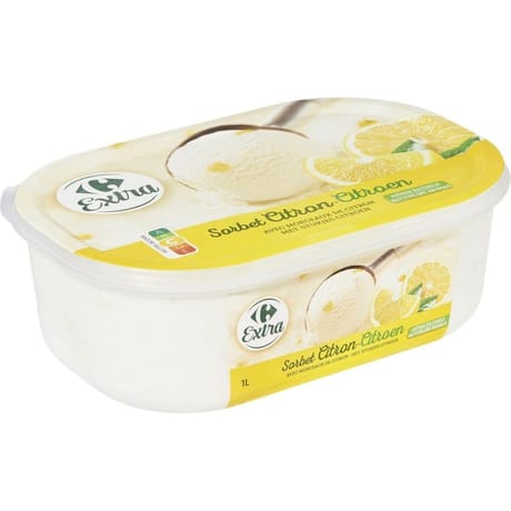Carrefour extra sorbet citron bac 606g
