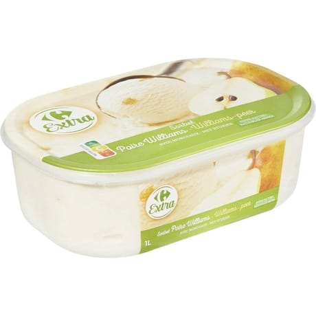 Carrefour extra sorbet poire williams bac 600g
