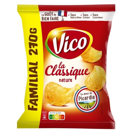 Vico chips la classiques nature format familial 270g