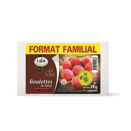 Isla Mondial boulettes de boeuf halal format familial 2kg