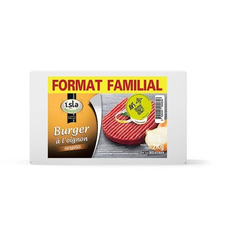 Isla Mondial burger oignon halal format familial 2kg