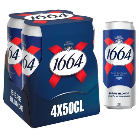 1664 bière blonde canettes 4x50cl 5.5%vol