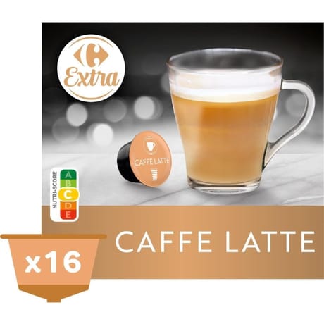 Carrefour extra capsules caffe latte x16 - 152g