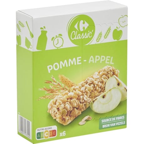 Carrefour classic' barre de céréales pomme x6 - 126g