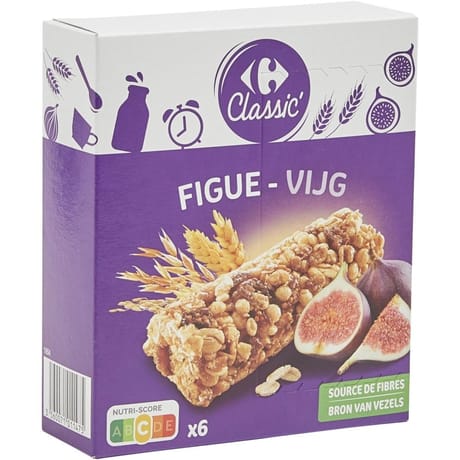 Carrefour classic' barres céréales figue x6 - 126g