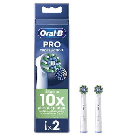 Oral-b pro cross action brossettes pour brosse à dents x2