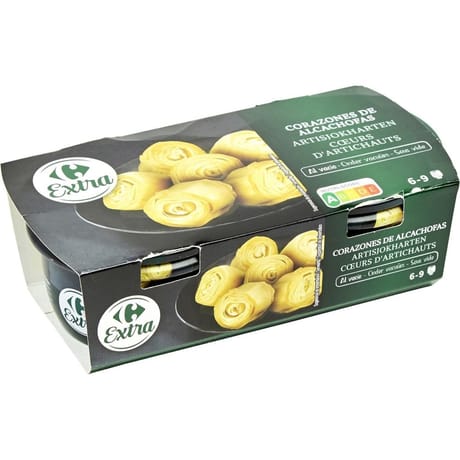 Carrefour extra coeurs d'artichauts 2 boîtes de 100g