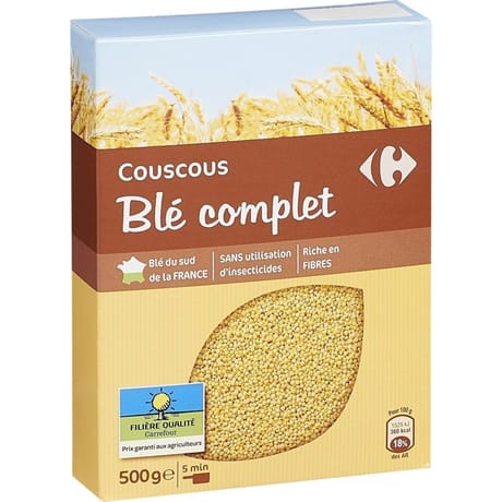 Carrefour couscous de blé complet 500g