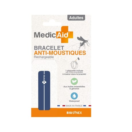 Medicaid bracelet anti moustique rechargeable adulte bleu