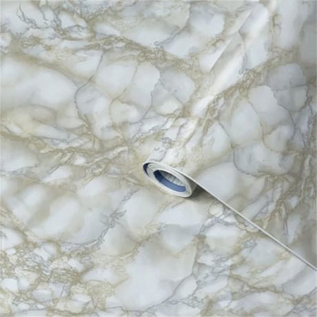 Adhésif marbre blanc 45 cm x 2 mètres