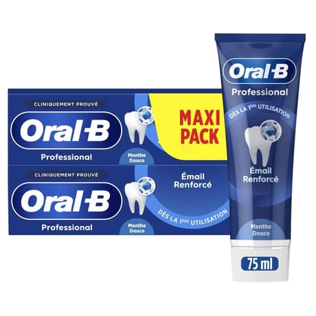 Oral-B dentifrice professional email renforce menthe extra fraiche 2x75ml