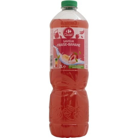 Carrefour boisson aux fruits fraise banane 2l