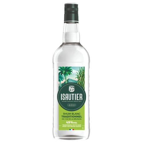 Isautier rhum blanc traditionnel réunion 1l 49%vol