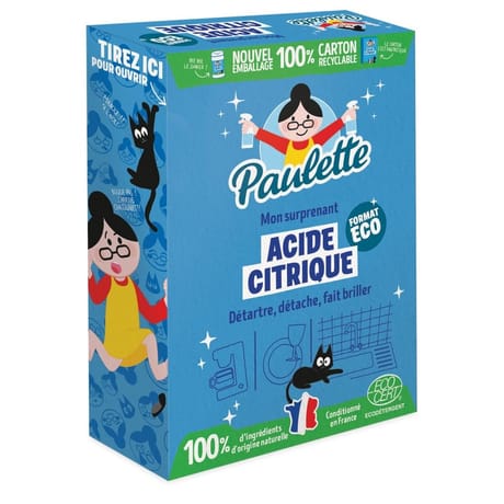 Paulette acide citrique ecocert 800g