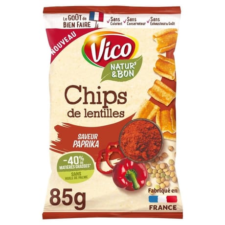 Vico nature' & bon chips de lentilles saveur paprika 85g