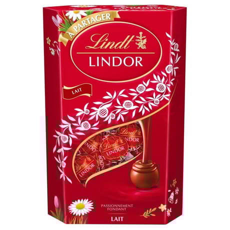Lindt boules lindor lait cornet 337g