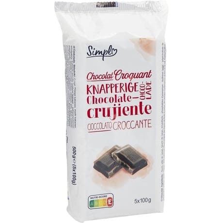 Simpl tablette chocolat lot de 5 x100g - 500g