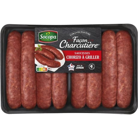 Saucisse de Toulouse chorizo x8 800g Socopa