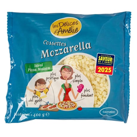 Les délices d'Amélie cossettes de mozzarella 400g
