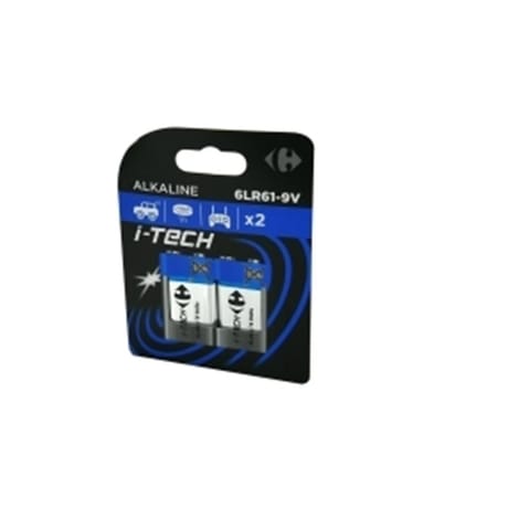 Carrefour 2 piles alcaline 6LR61/9V I -tech