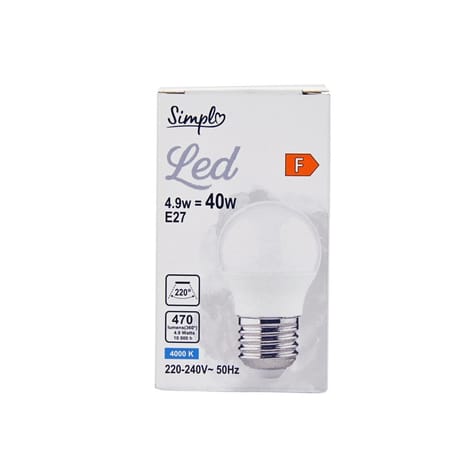 Simpl ampoule E27 forme sphérique blanc-froid dépolie 40W x1