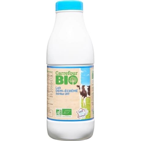 Carrefour bio lait demi écrémé bio 1l