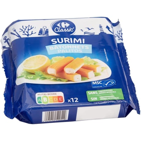 Carrefour classic' surimi 12 bâtonnets 200g