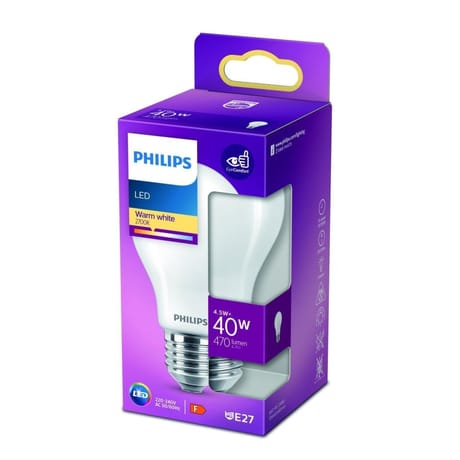 Philips ampoule LED Classic 40W A60 E27 WW FR ND RF 60G