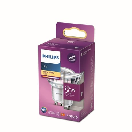 Philips ampoule LED GU10 spot blanc-chaud 50W