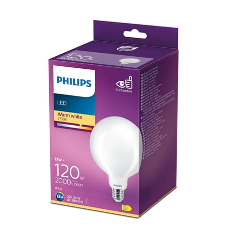 Philips ampoule LED classic 120W G120 E27 WW NON DIMABLE boîte DE 1 100g