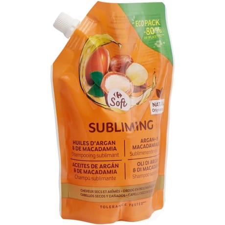 Carrefour soft shampoing huiles d'argan & macadamia 500ml