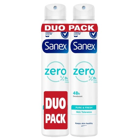 Sanex zero déodorant spray pure & fresh 2x200ml