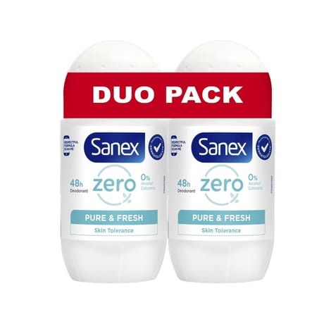 Sanex zero déodorant bille pure fresh 2x50ml