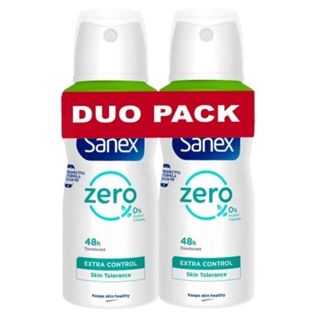 Sanex zero déodorant spray compressé extra control 2x100ml