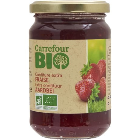 Carrefour bio confiture extra fraise 360g