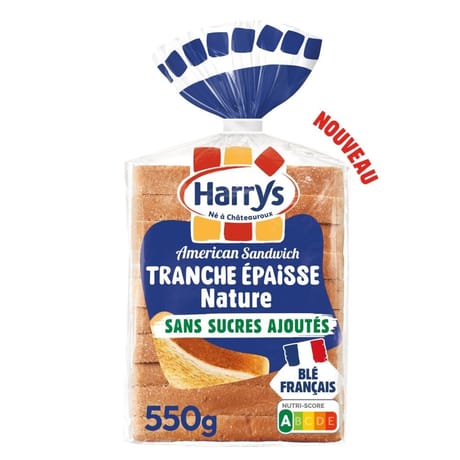 Harrys american sandwich tranche épaisse nature sans sucre ajouté 10 tranches 550g