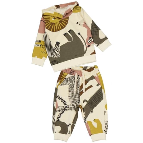 Ensemble long jogging 2 pièces garçon ECRU AOP 24MOIS