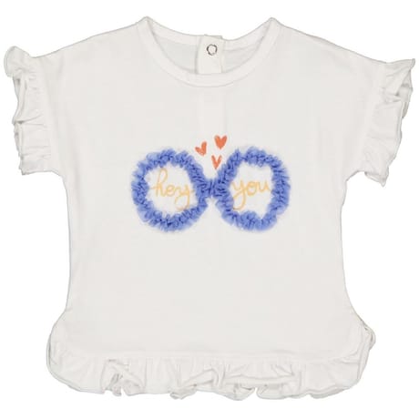 Tee shirt manches courtes fille BLANC 36MOIS