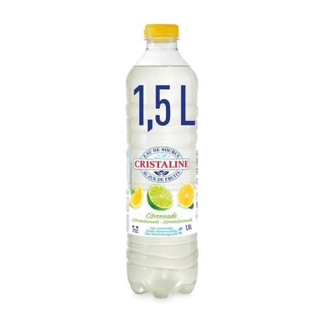 Cristaline eau de source au jus de fruits citronnade 1.5 litres