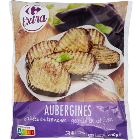 Carrefour extra aubergines grillées en tranches 600g