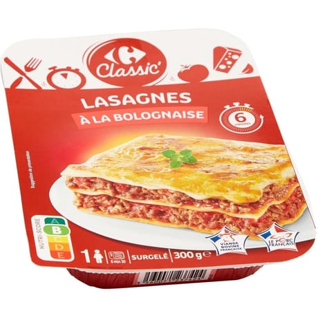 Carrefour classic lasagnes à la bolognaise 300g