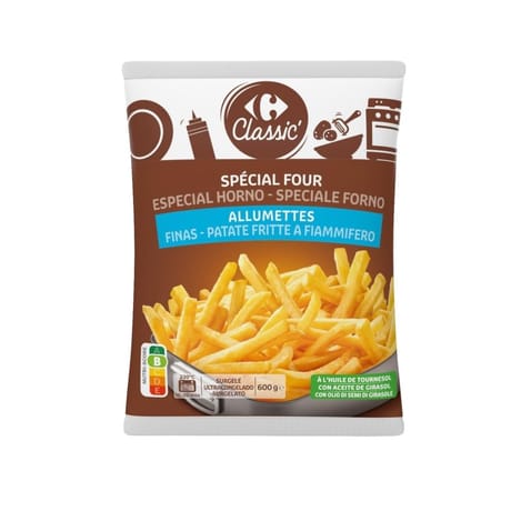 Carrefour classic' frites allumettes spécial four 600g