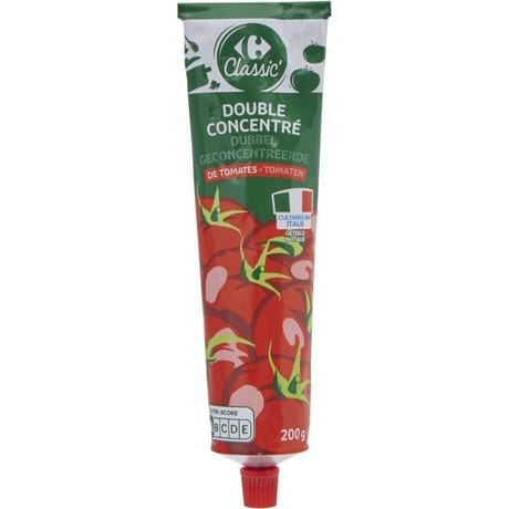 Carrefour classic' double concentré de tomates 200g