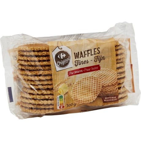 Carrefour original biscuit gaufres fines pur beurre 300g