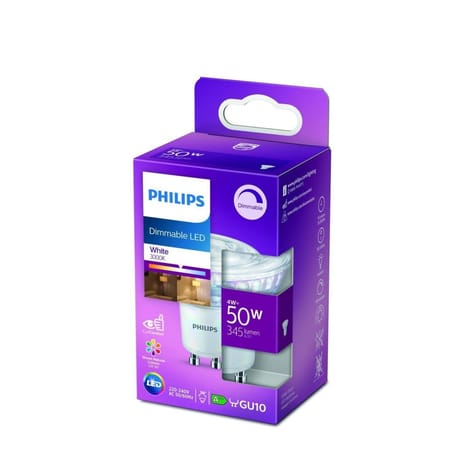 Philips ampoule led classic 50W GU10 C90 WH 36D D boîte de 1 48g